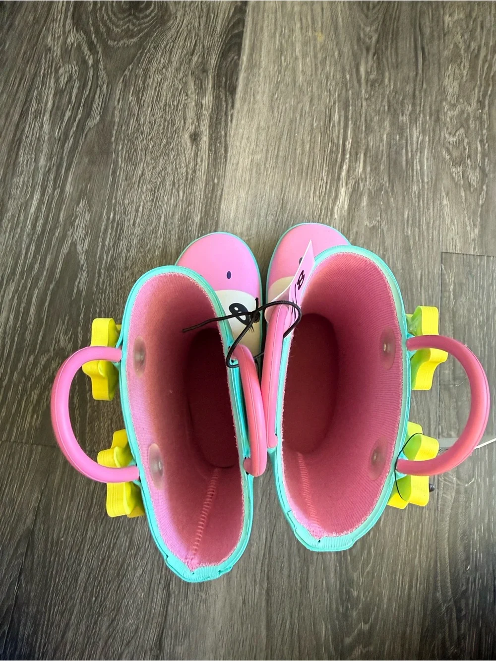 Kids Unicorn Rain Boots in Teal & Pink